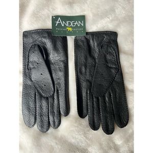 Andean Peccary Leather Mens driving gloves, Black XL